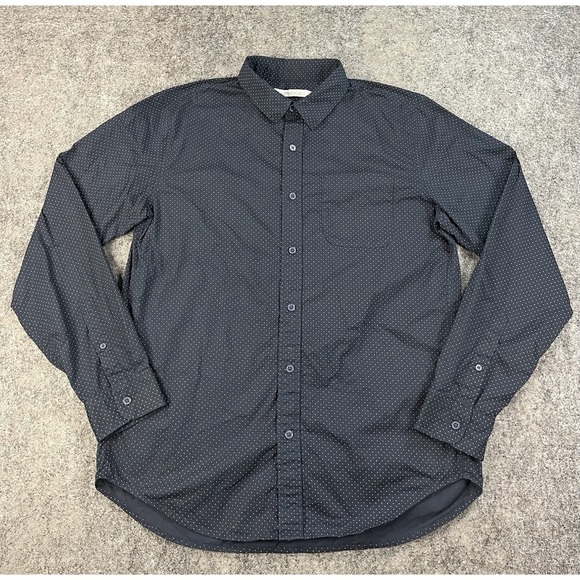 Outerknown Other - Outerknown Button Up Shirt Mens Medium Navy Blue Long Sleeve Organic Cotton EUC
